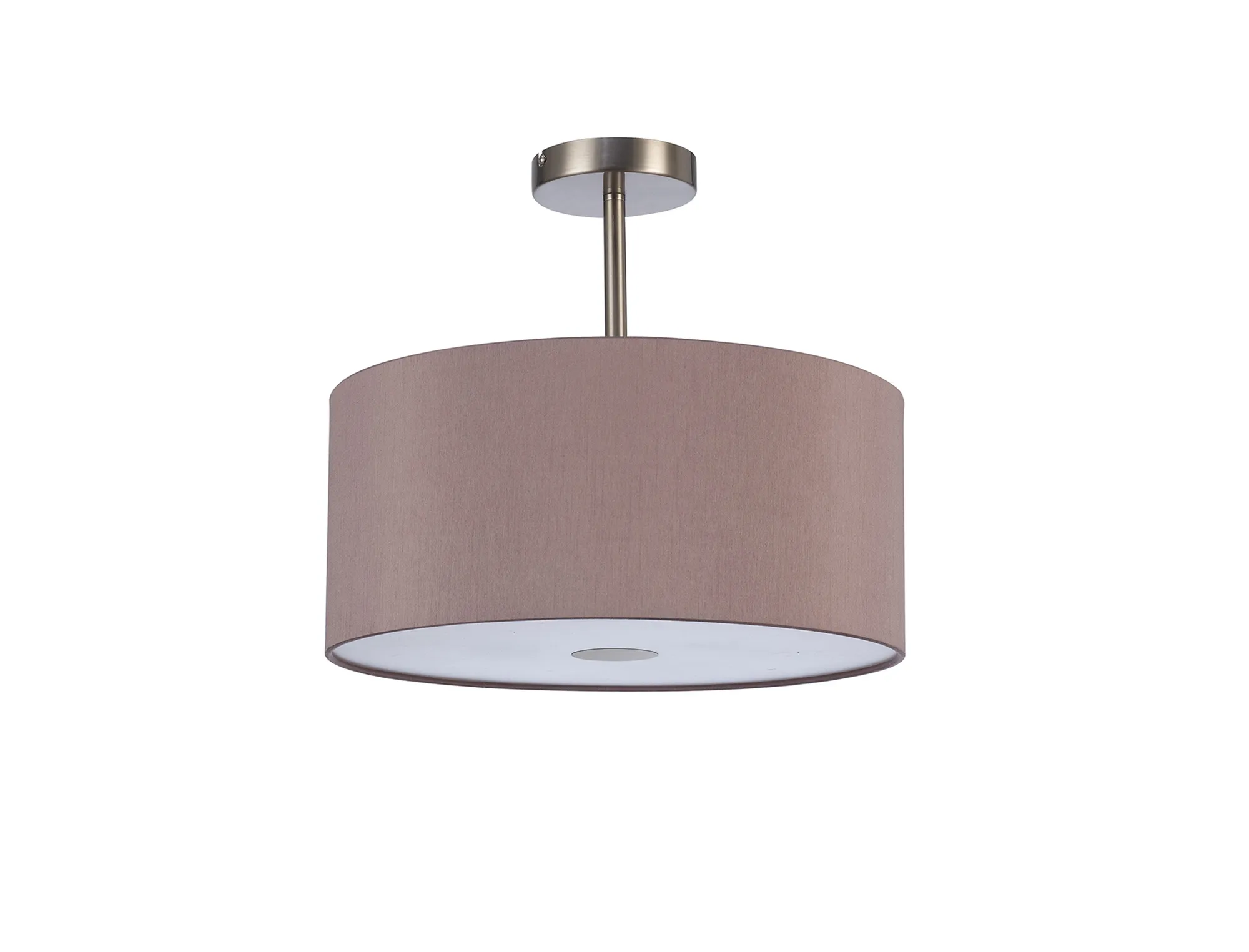 Baymont 40cm Semi Flush 3 Light Satin Nickel, Taupe/Halo Gold, Frosted Diffuser DK0420  Deco Baymont SN TA
